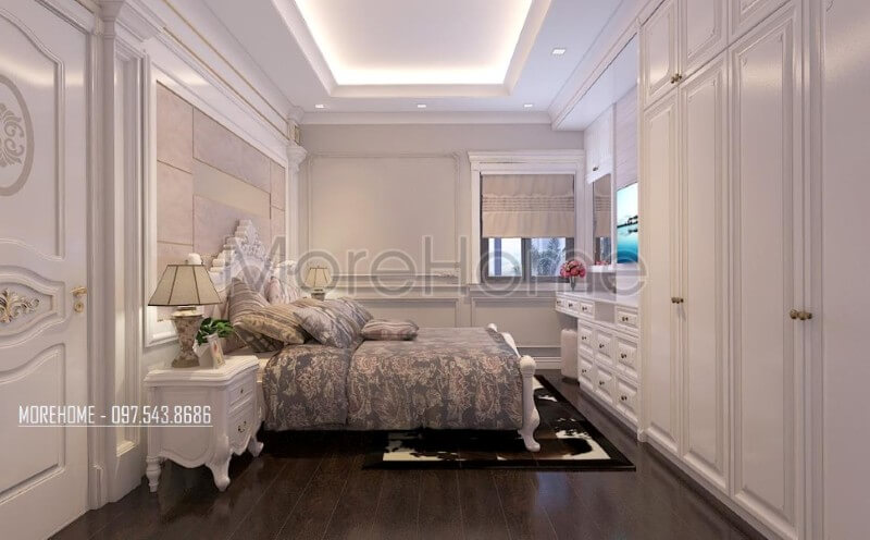 Tủ quần áo gỗ tự nhiên được thiết kế nhiều ngăn, khoa học giúp cho gia chủ dễ dàng sử dụng và lưu trữ đồ đạc Thiết kế chung cư