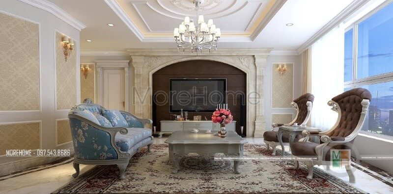 Mẫu thiết kế nội thất chung cư đep\sang trọng phong cách tân cổ điển thiết kế nội thất chung cư