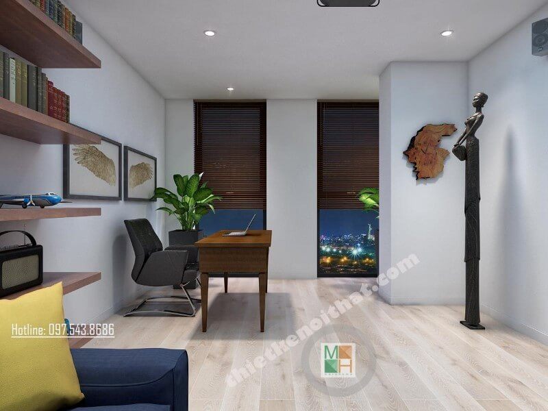 Bàn làm việc gỗ công nghiệp được thiết kế mới lạ đầy phá cách tạo sự thú vị cho căn phòng