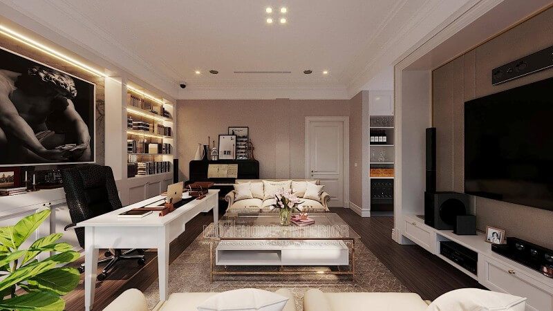 Kiểu bàn bàn làm việc đơn giản hiện đại đẹp cho phòng làm việc tại nhà