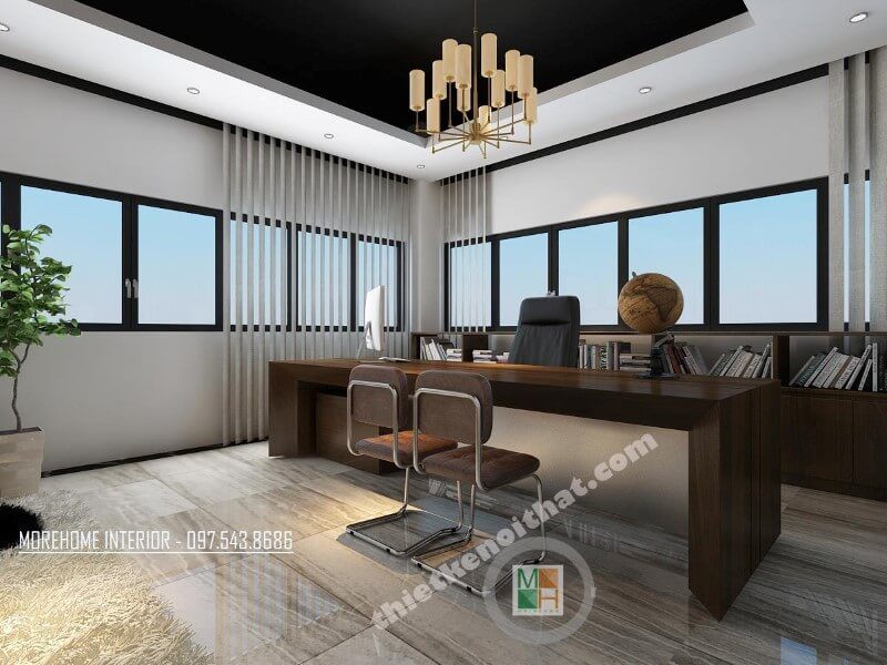 Thiết kế nội thất văn phòng làm việc của giám đốc công ty VCC hiện đại