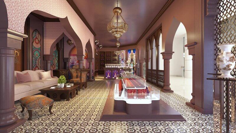 Thiết kế nội thất showroom Saffron Nguyễn Chí Thanh đẹp theo phong cách Iran - Địa Trung Hải