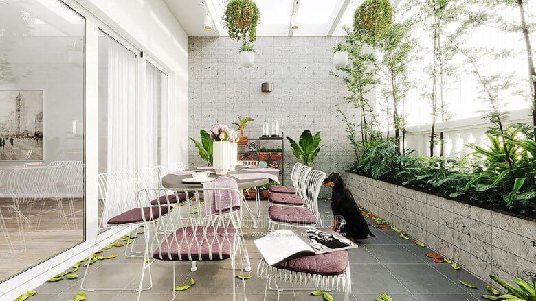 Mang cả sự xanh mướt thiên nhiên vào không gian ban công nhà bạn - Không gian thư giãn thưởng trà thi vị