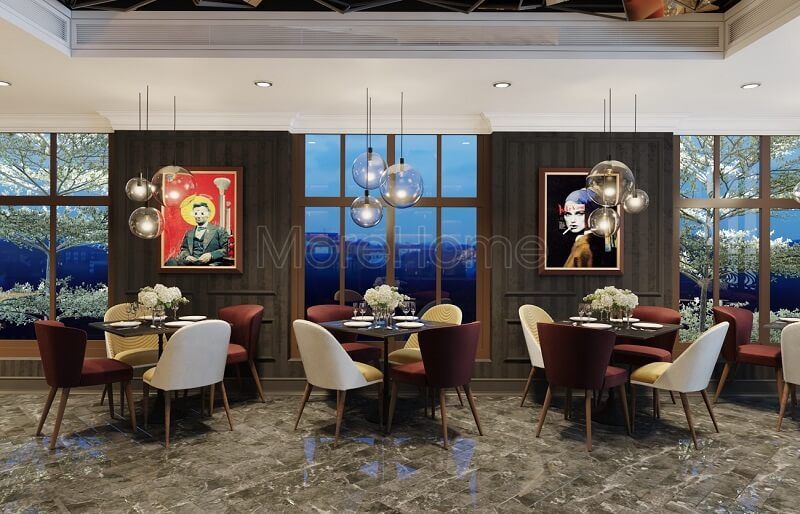 Thiết kế nhà hàng khách sạn 5 sao đẹp vwois cách trang trí, sắp xếp không gian nội thất sáng tạo, ấn tượng.